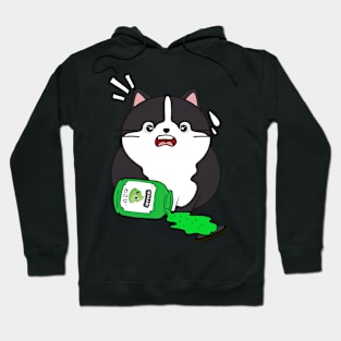 Funny fat cat Spilled Wasabi Sauce Hoodie